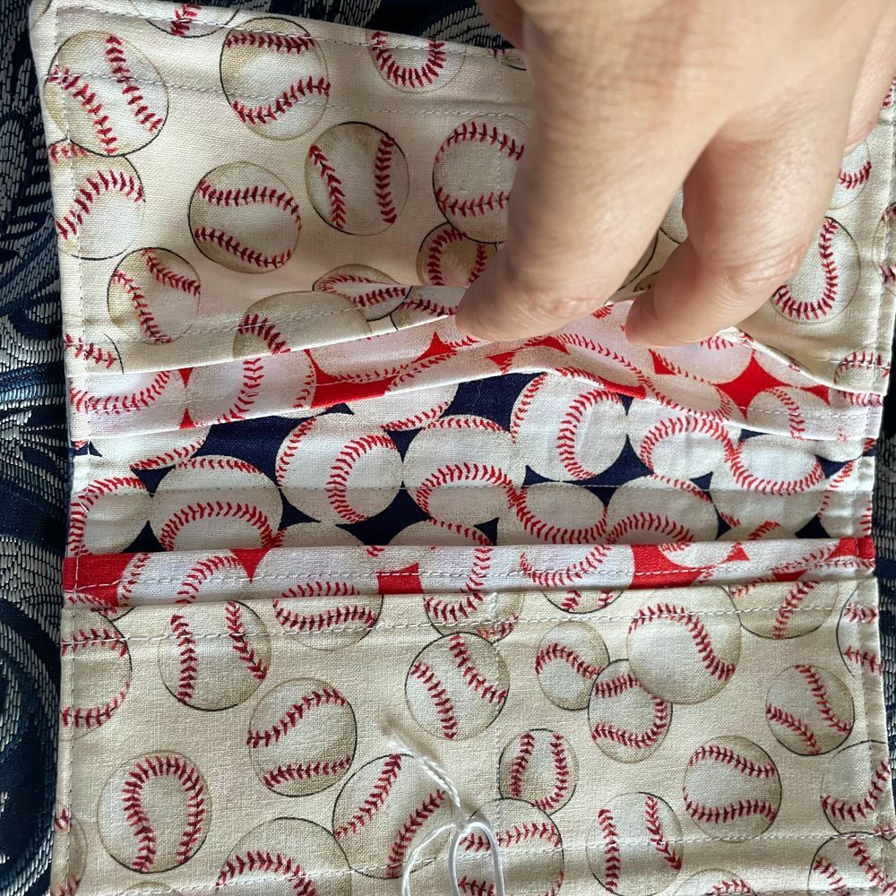 Handmade fabric wallet‎ billfold washable cotton baseball monkeys zebra NEW - Picture 16 of 16